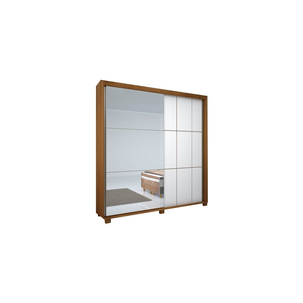 Guarda Roupas 2 Portas de Correr Ghaia Bom Pastor - Amêndoa/Branco