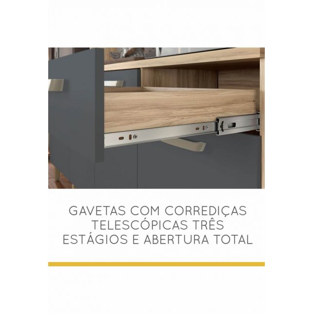 Armário Madeira Kit Smart Nesher - Cedro/Grafite - Xamaqui